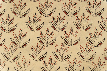 BAGRU FLORAL BLOCK PRINTED COTTON FABRIC-HF6316
