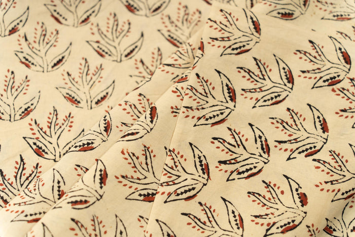 BAGRU FLORAL BLOCK PRINTED COTTON FABRIC-HF6316