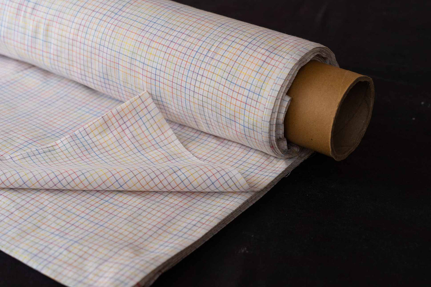 WHITE CHECKS KHARI COTTON BLEND FABRIC-NVHF6130