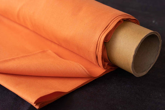 ORANGE HANDLOOM KHARI COTTON FABRIC-NVHF6142