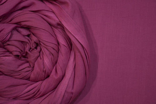 FUCHSIA ROSE COTTON MULMUL/VOILE FABRIC-HF4522