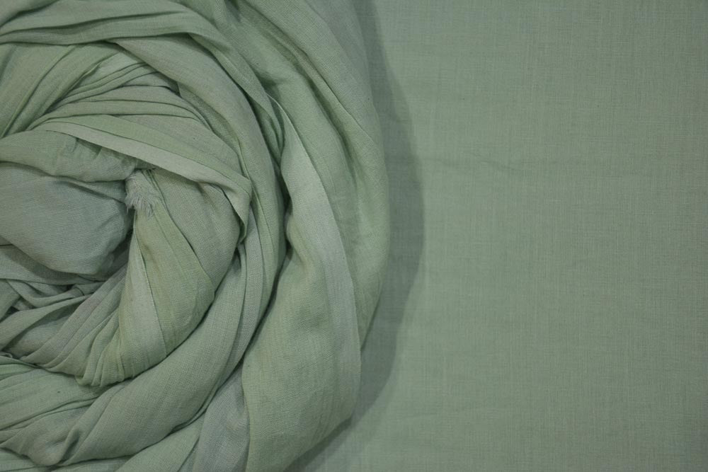 NEPTUNE GREEN COTTON MULMUL/VOILE FABRIC-HF4529