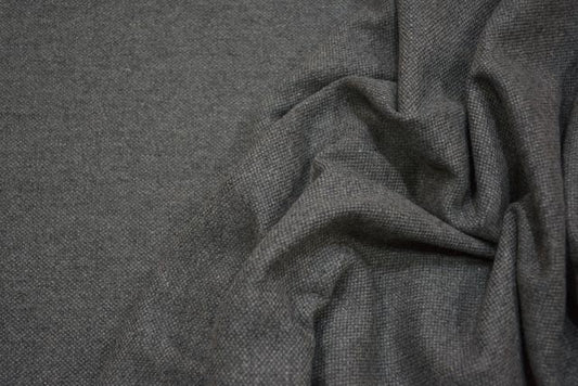 STEEL BLACKISH GREY TWEED WOOL FABRIC - HF3010