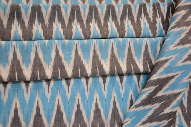 TRICOLOR CHEVRON HANDLOOM IKAT FABRIC-HF1470