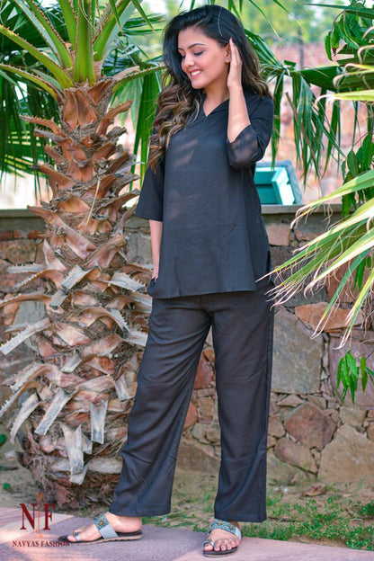 JET BLACK MODAL NIGHT SUIT-NS41