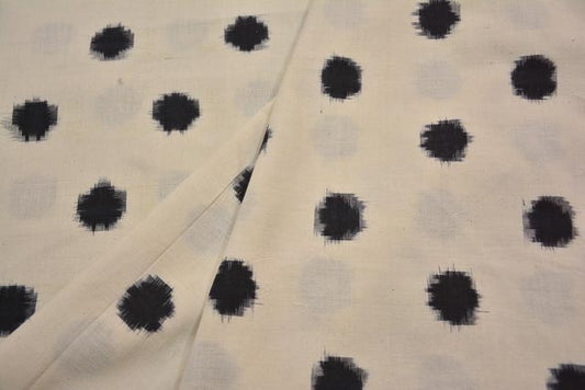 WHITE AND BLACK DOUBLE IKAT FABRIC-HF3293