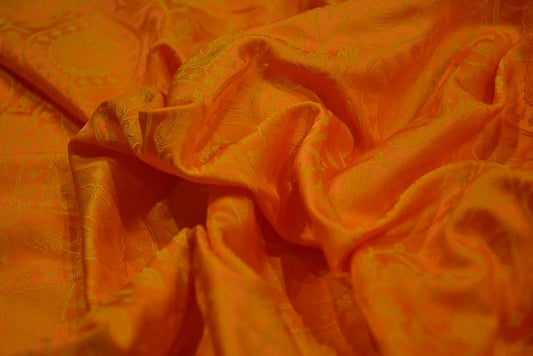 MARIGOLD TANCHUI BANARASI SILK FABRIC-NVHF3641