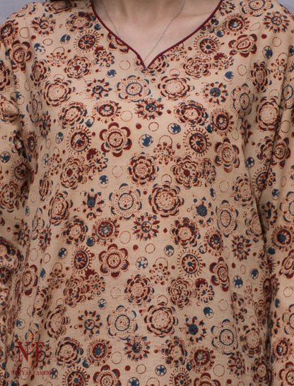 KALAMKARI FLORAL PRINTED MULTI COLORED KURTA -NVD19
