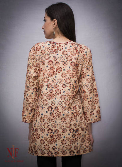 KALAMKARI FLORAL PRINTED MULTI COLORED KURTA -NVD19