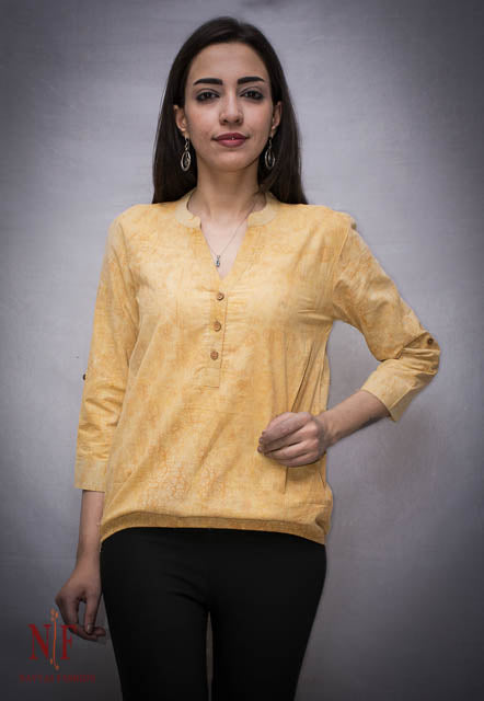 CRACK BLOCK PRINT SHORT TOP -NVD32
