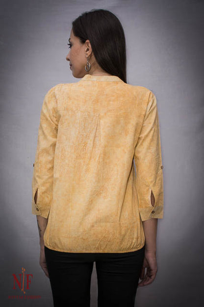 CRACK BLOCK PRINT SHORT TOP -NVD32