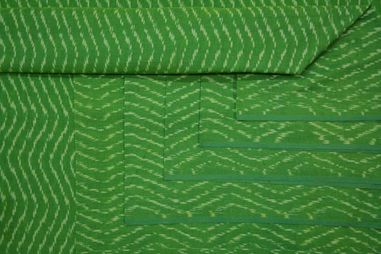 GREEN HANDLOOM FINE IKAT FABRIC-HF1865