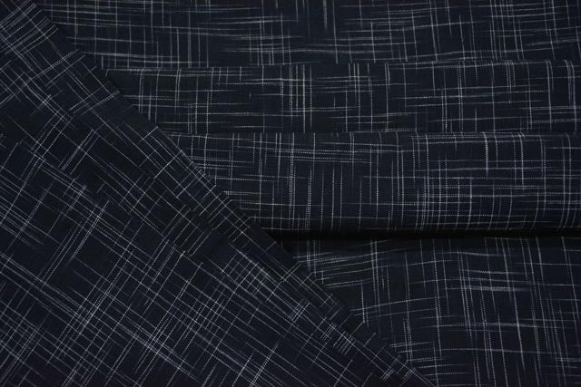 BLACK AND WHITE HANDWOVEN COTTON FABRIC-HF2126