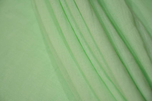 ASH GREEN COTTON MULMUL/VOILE FABRIC-HF4548