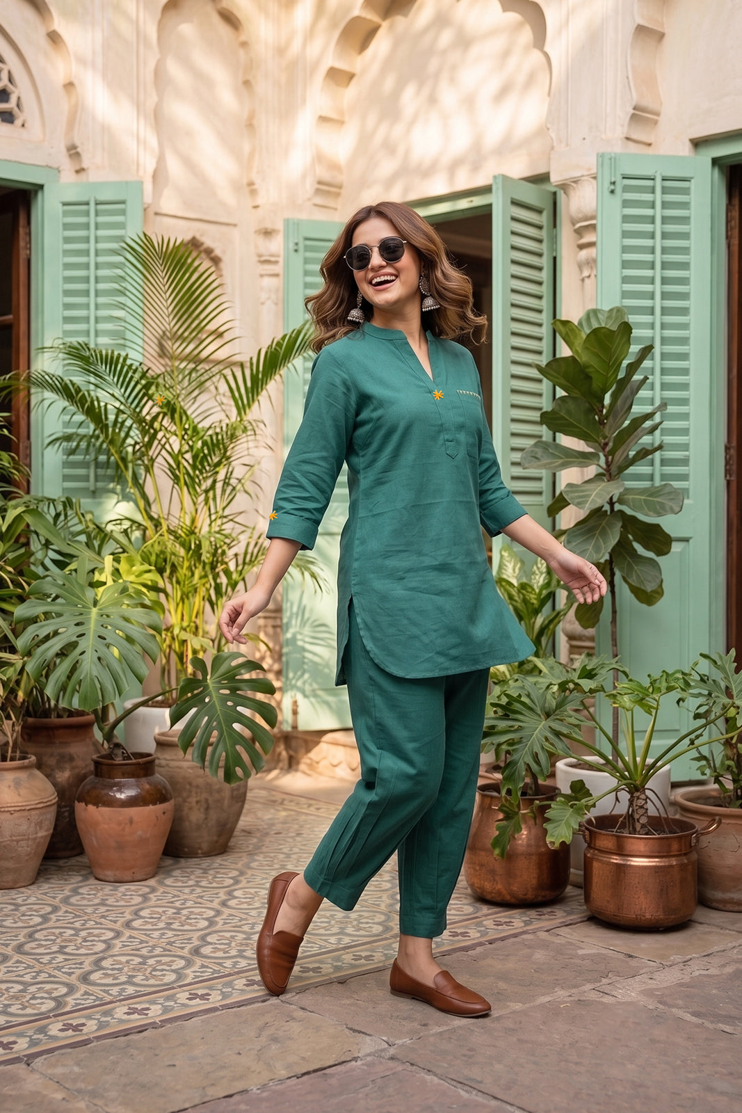 Go Green  Poplin Cotton Coord Set-NVCD53
