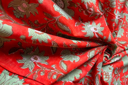 FLORAL HAND BLOCK PRINTED COTTON FABRIC-HF6450