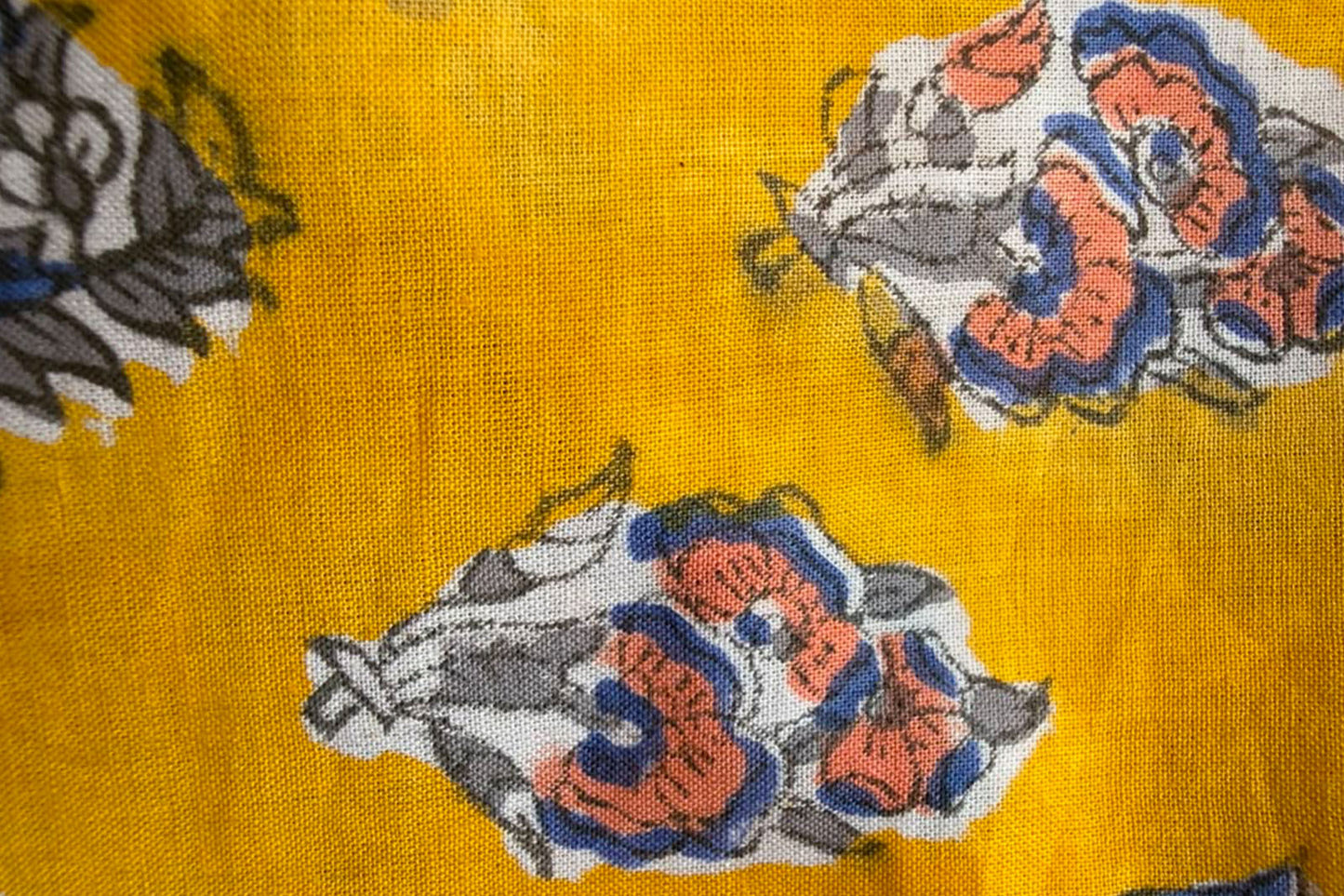 FLORAL HAND BLOCK PRINTED COTTON FABRIC-HF6451