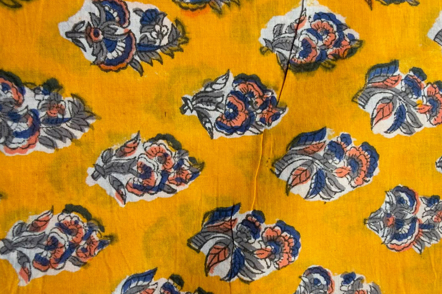 FLORAL HAND BLOCK PRINTED COTTON FABRIC-HF6451