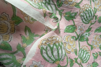 FLORAL HAND BLOCK PRINTED COTTON FABRIC-HF6453