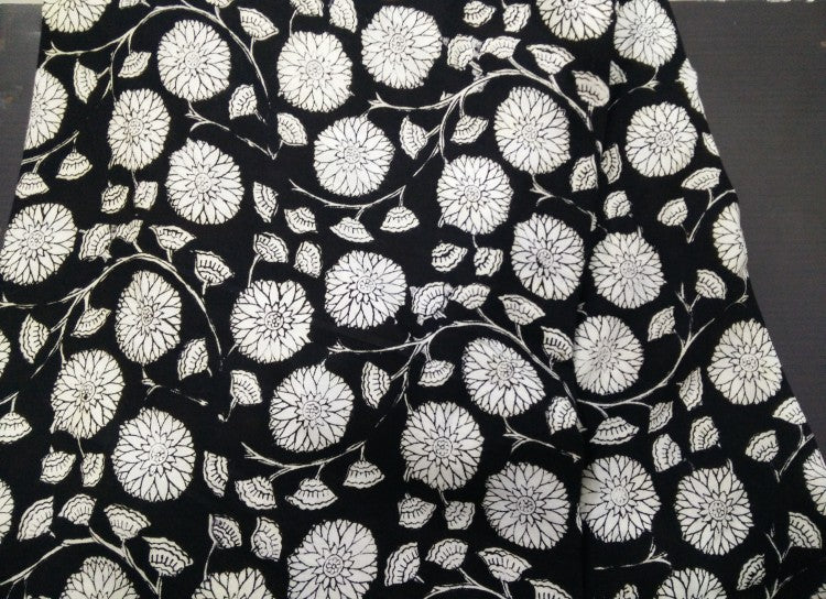 BLACK & WHITE COTTON FABRIC BY THE YARD-HF271