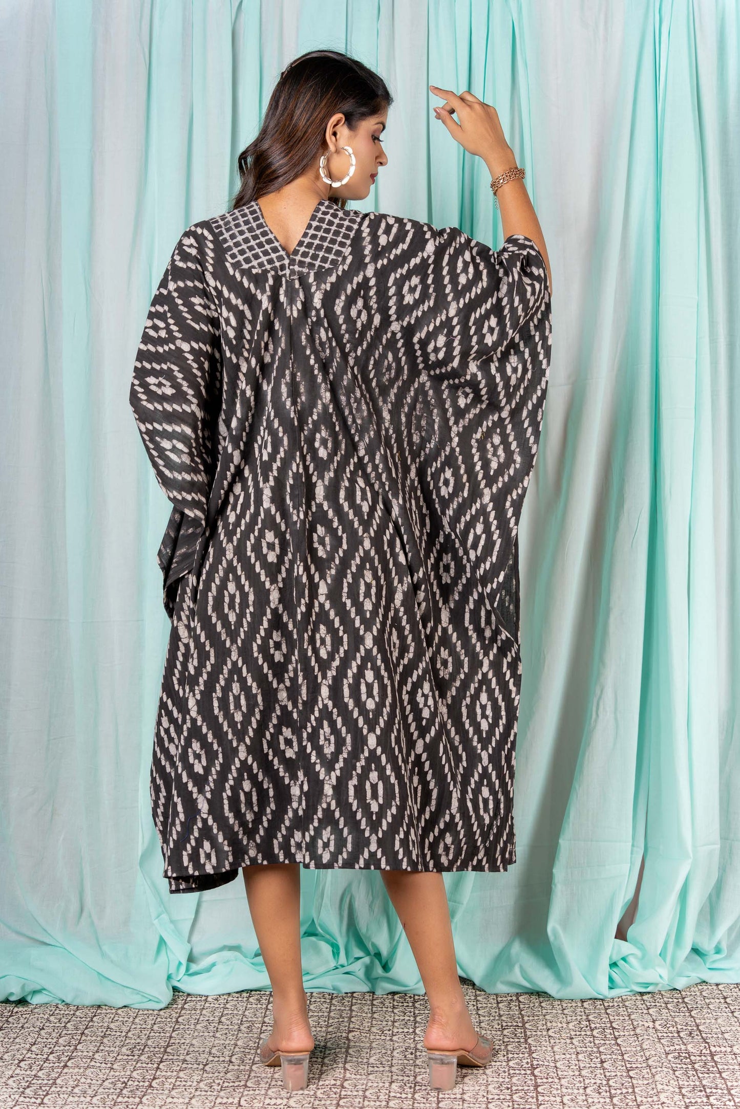 KASHISH GREY V NECK KAFTAN-NVK307