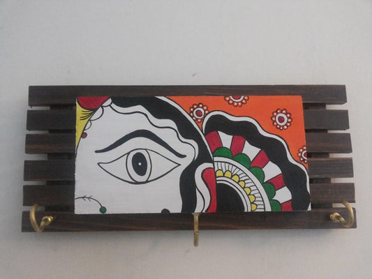MADHUBANI FACE PAINTED KEY RING HOLDER-KH2