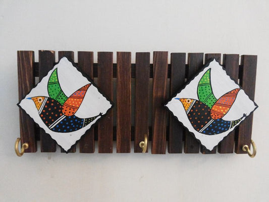 MADHUBANI BIRDS KEY RING HOLDER-KH3