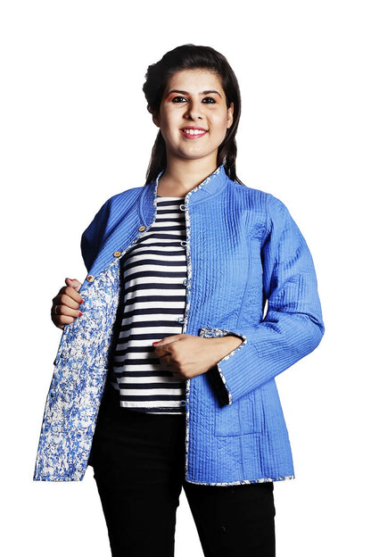 BEAUTIFUL BLUE WOMENS QUILTED JACKETS-J8
