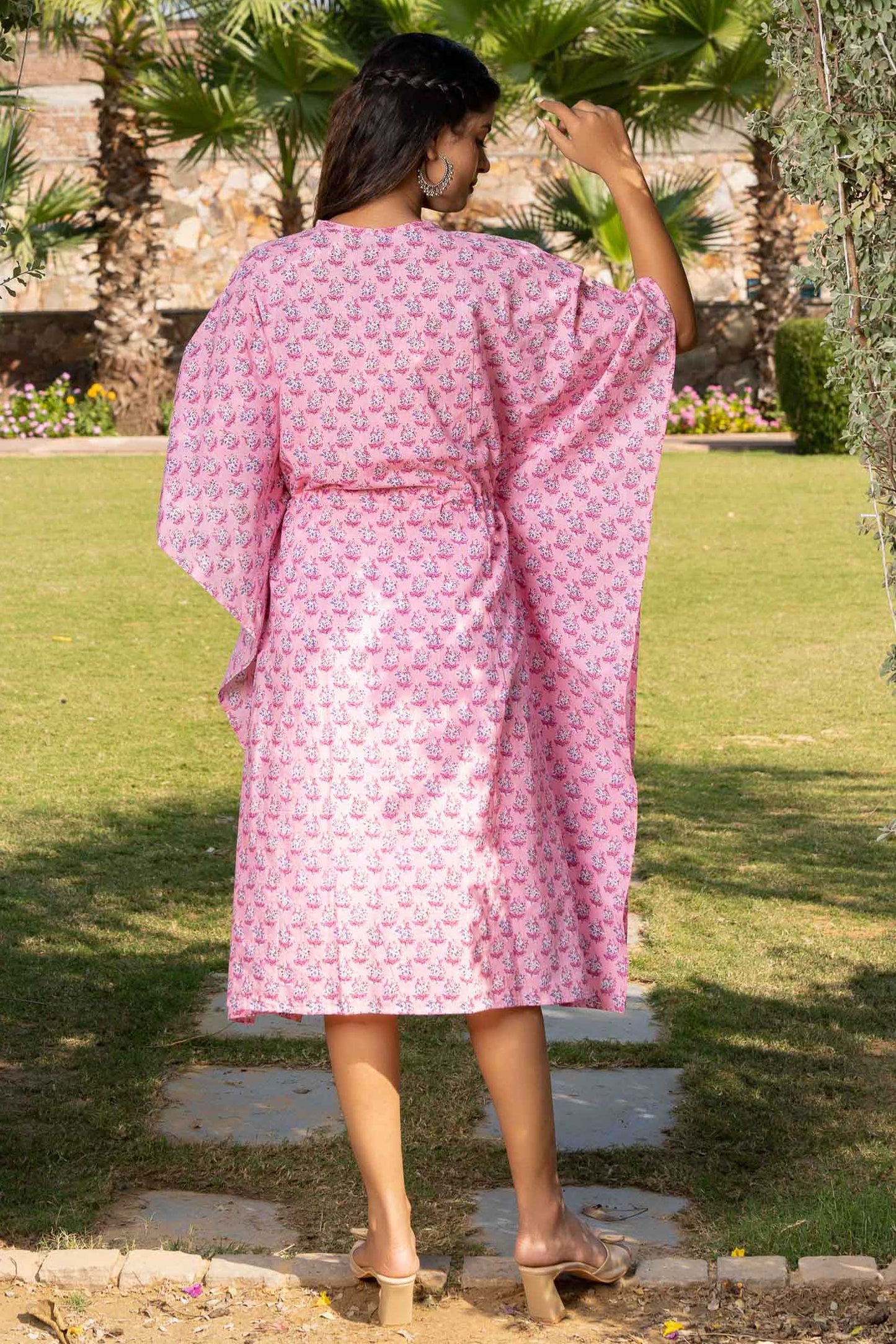 PRETTY PINK PRINTED KAFTAN-NVK362