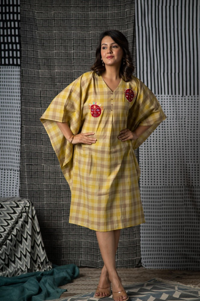 Checks Handloom Khari Kaftan-NVK471