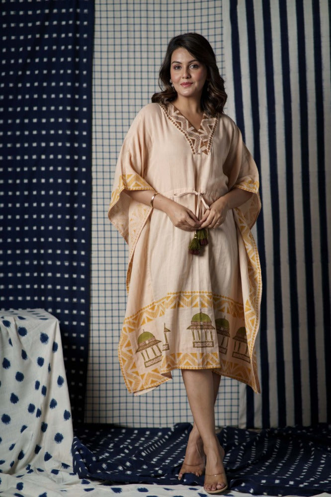 Traditional Block Printed Kaftan-NVK479