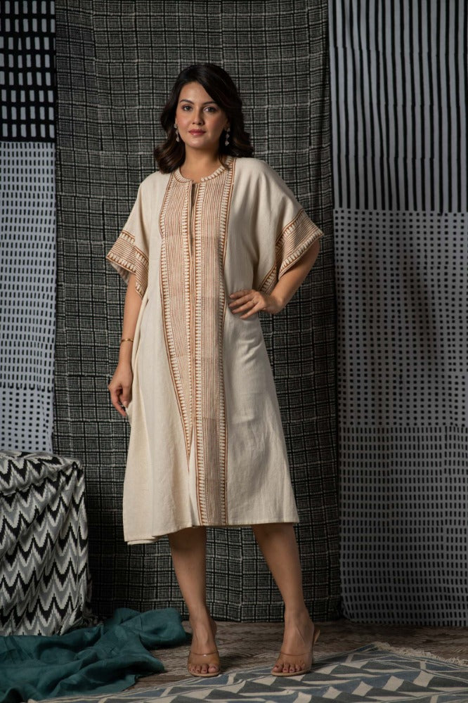 Striped Handloom Khari Kaftan-NVK485