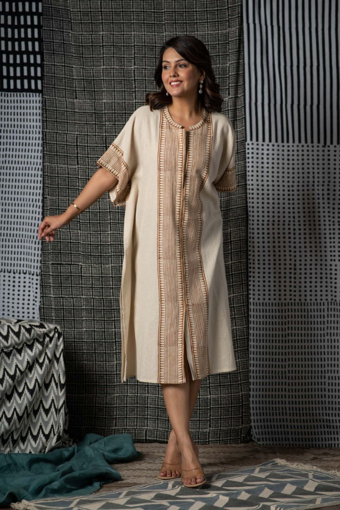 Striped Handloom Khari Kaftan-NVK485