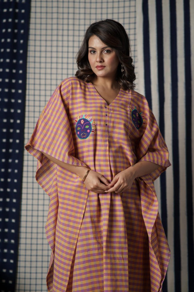 Checks Handloom Khari Kaftan-NVK491