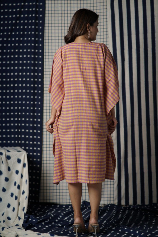 Checks Handloom Khari Kaftan-NVK491