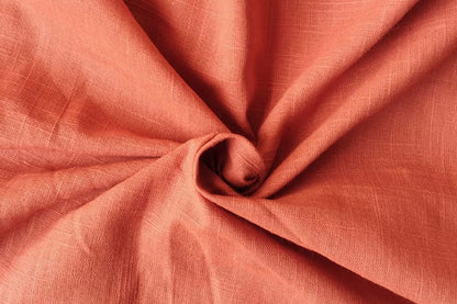Orange Slub Cotton Material for Dressmaking, Craft & Decor Fabric HF6450