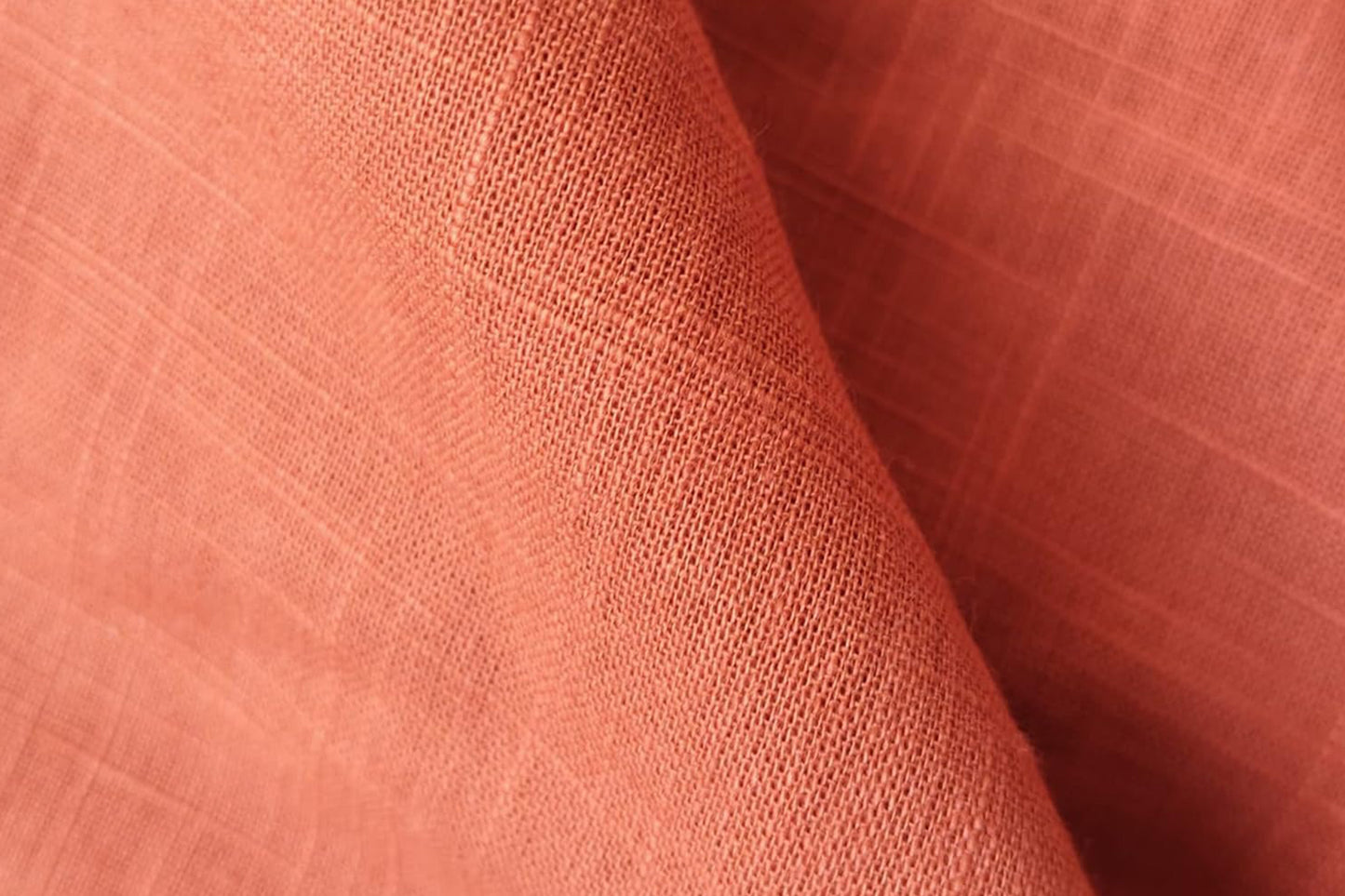 Orange Slub Cotton Material for Dressmaking, Craft & Decor Fabric HF6450