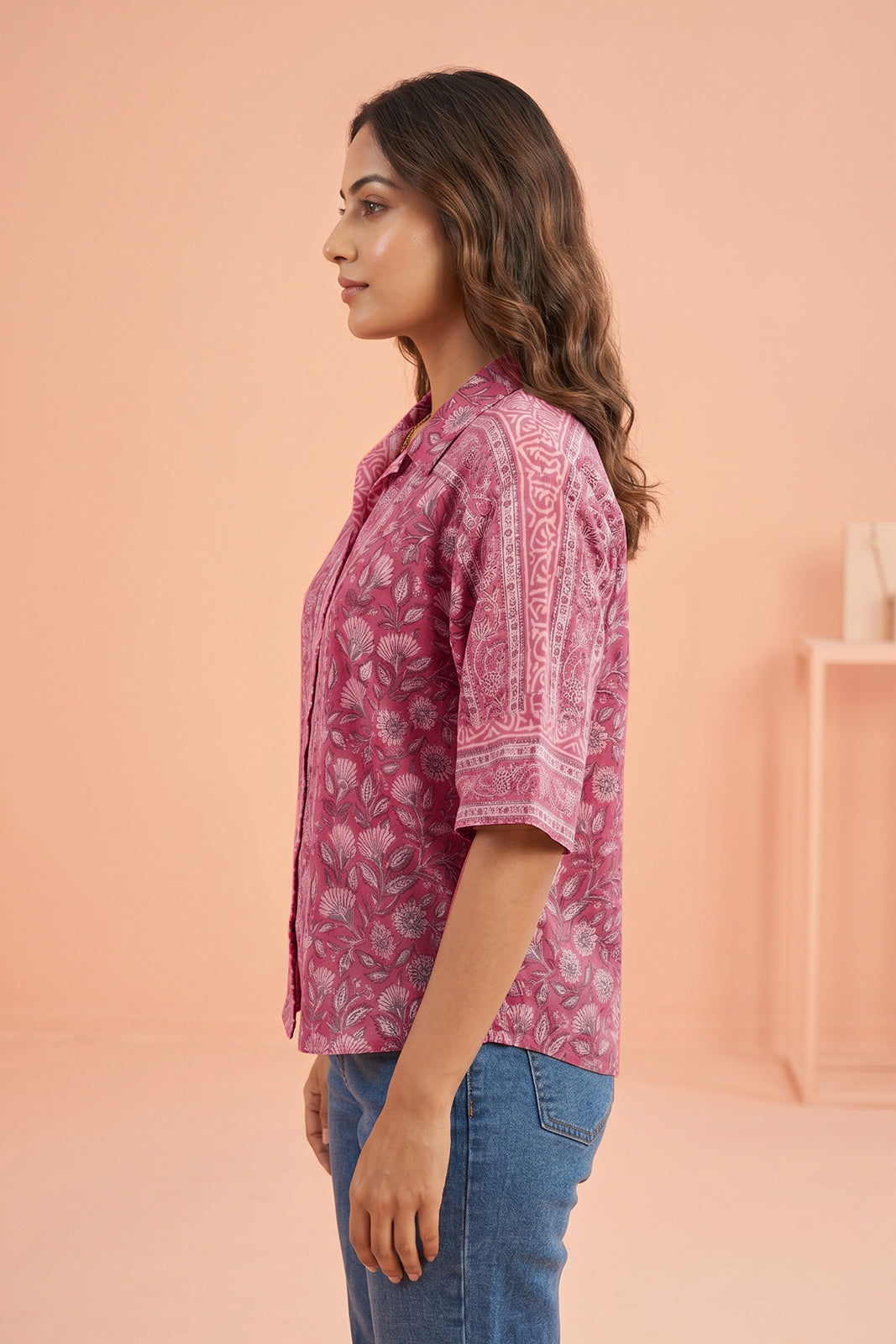 PINK FLORAL COTTON TOP