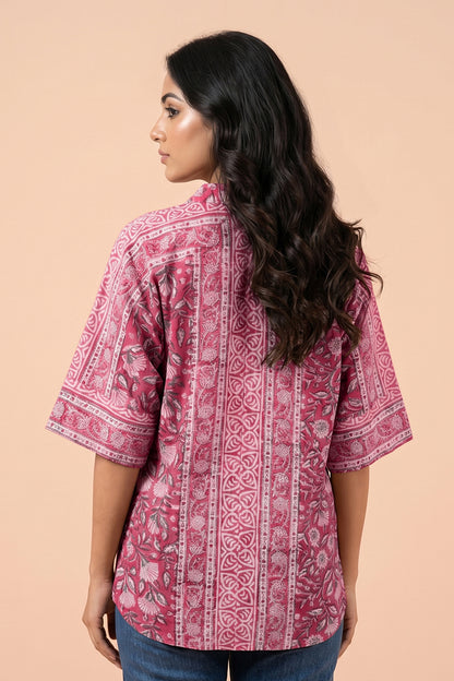PINK FLORAL COTTON TOP