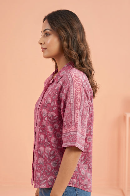PINK FLORAL COTTON TOP