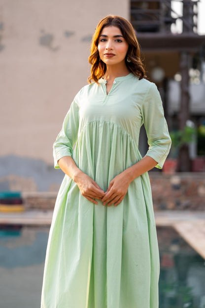 GREEN LACE KURTA-NVKS688