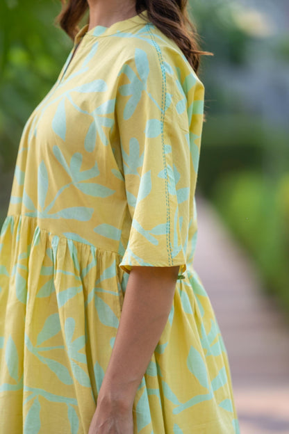 GREEN YELLOW PRINTED TOP-NFT133