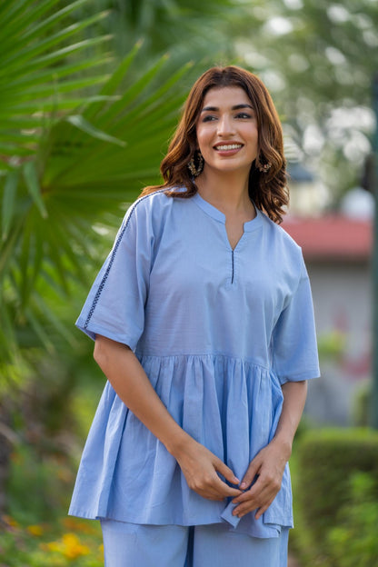 BLUE FROCK STYLE TOP-NFT135