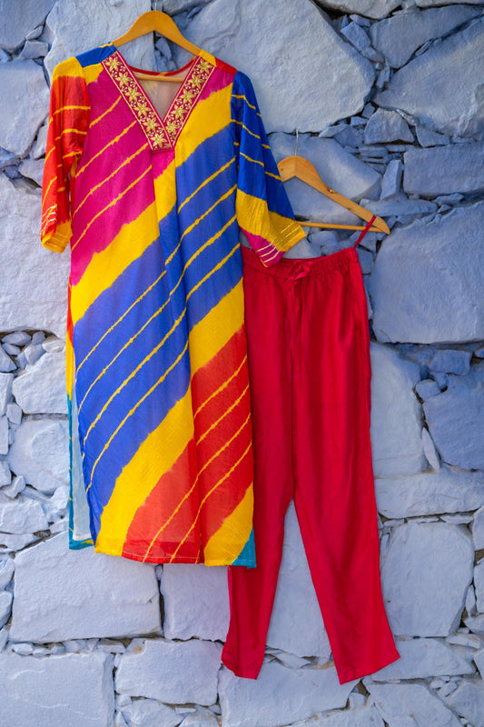 MULTICOLOR LEHARIYA 2 PIECE SET-NVKS706