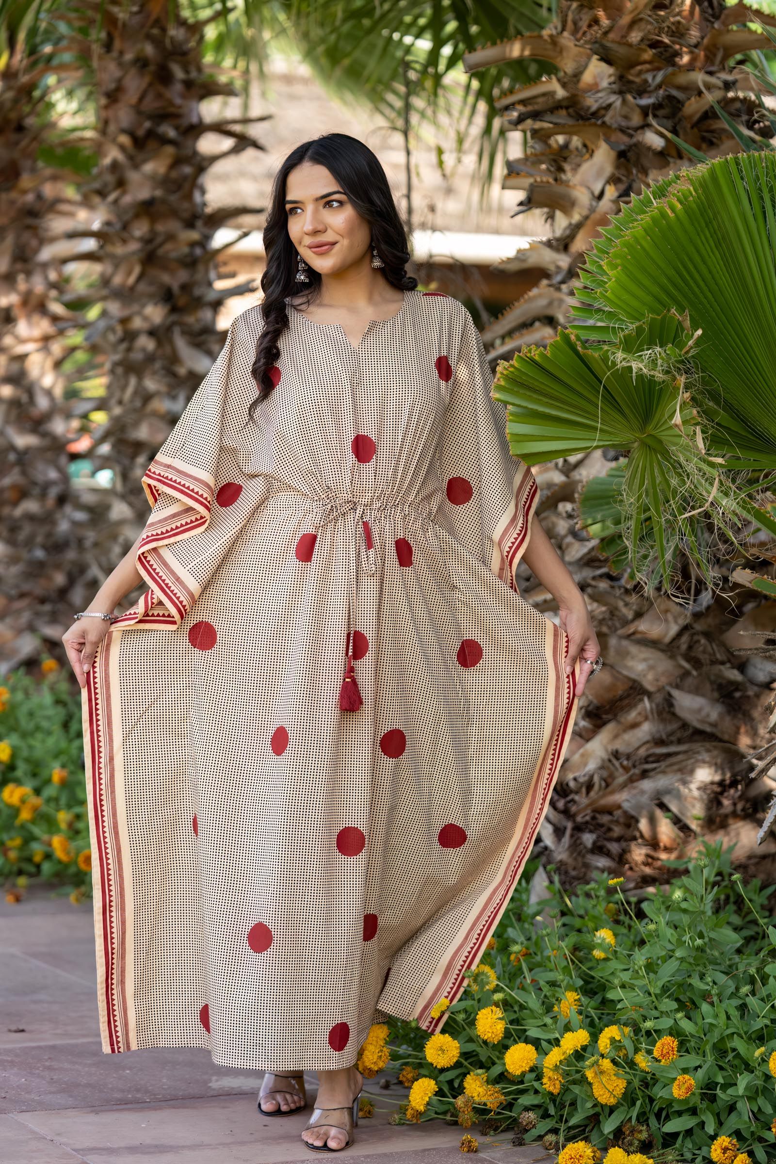 Bagru Polka Kaftan