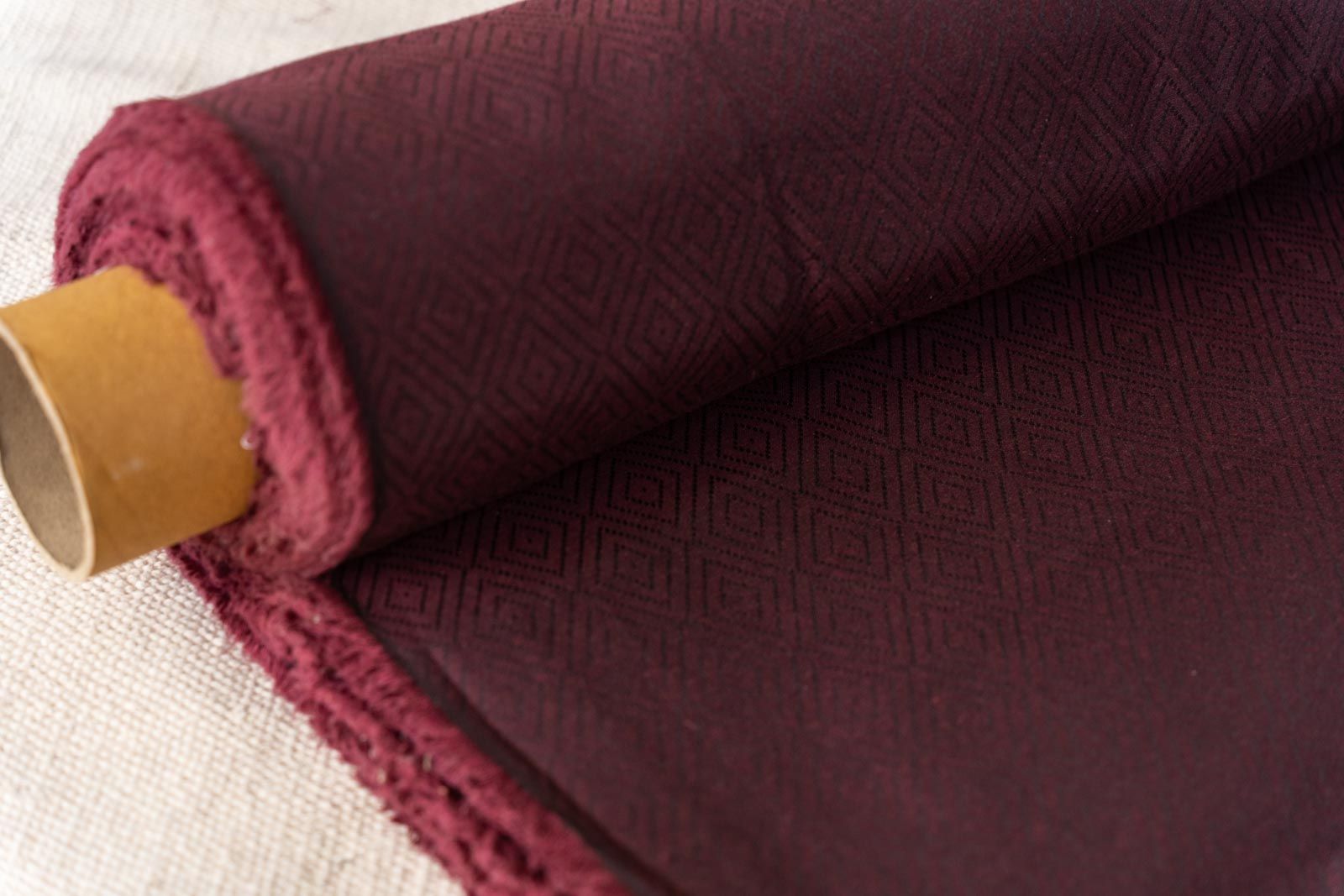 Maroon Khari Cotton Blend Dobby Fabric