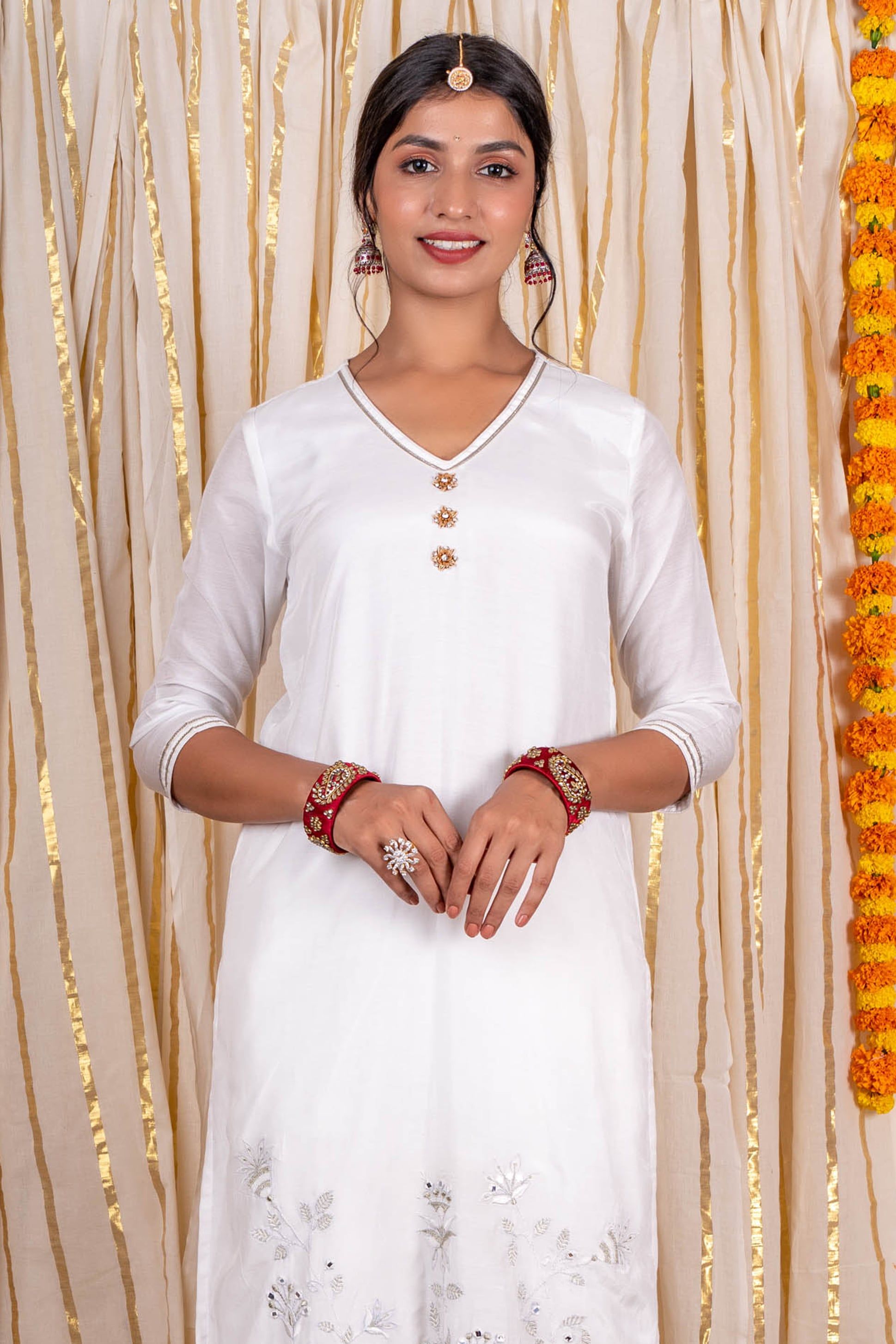 Snow White Muslin Silk Kurta 