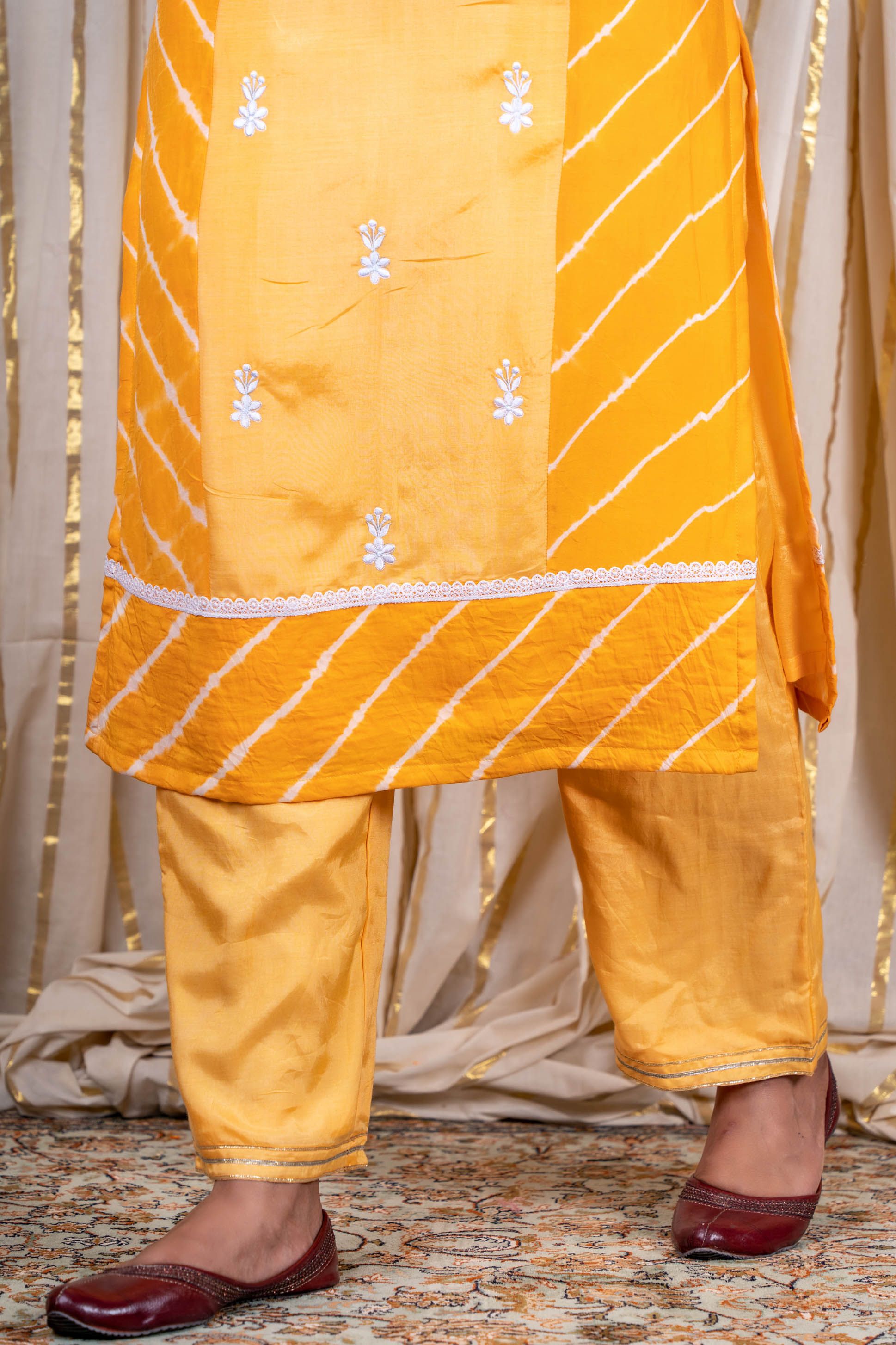 Sunflower Yellow Muslin Silk Kurta