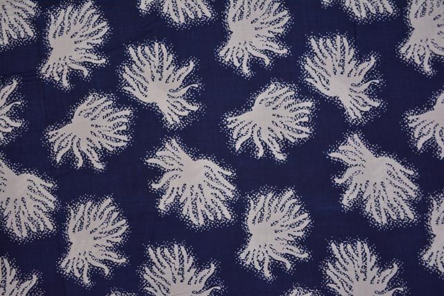 Blue Floral Printed Fine Rayon Fabric