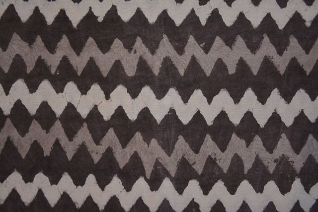 Natural Dye Zig Zag Grey Block Print Fabric